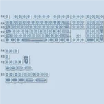 Mesmerizing gemstone blue keycap set showcased, revealing their deep, iridescent effect and captivating visual depth in exquisite detail.