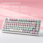 Vibrant Rainy Music Festival PBT keycap set, featuring energetic colors, musical motifs, and playful designs for mechanical keyboards.