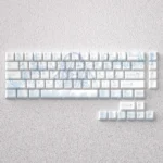 Exclusive Nakano Miku PBT Front-Print keycaps set featuring iconic purple hues and delicate anime details from The Quintessential Quintuplets.