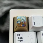 Iconic Naruto & Jiraiya Titanium Art Keycap, a legendary Naruto Keycap, showcasing vivid, intricately sculpted anime characters on polished, colored design.