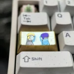 Experience premium craftsmanship with this vibrant Naruto and Sasuke titanium artisan keycap, meticulously sculpted with intricate anime design.
