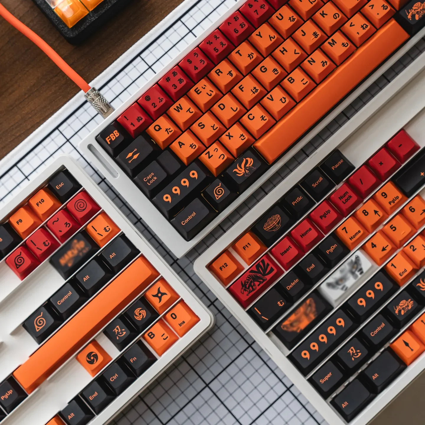 Gallery of FBB Original Swirl PBT Dye-Sub Keycaps for Magnetic Switches, highlighting their dynamic vortex design and artistic fluid patterns from