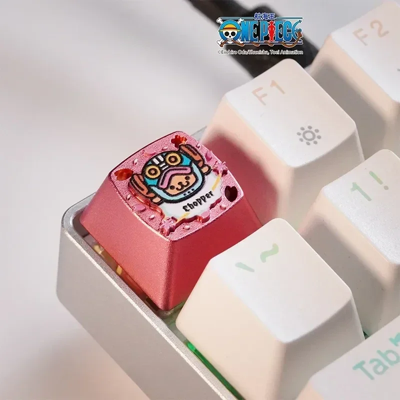 Playful Characters artisan keycap, officially licensed One Piece, adds vibrant anime flair to mechanical keyboards.