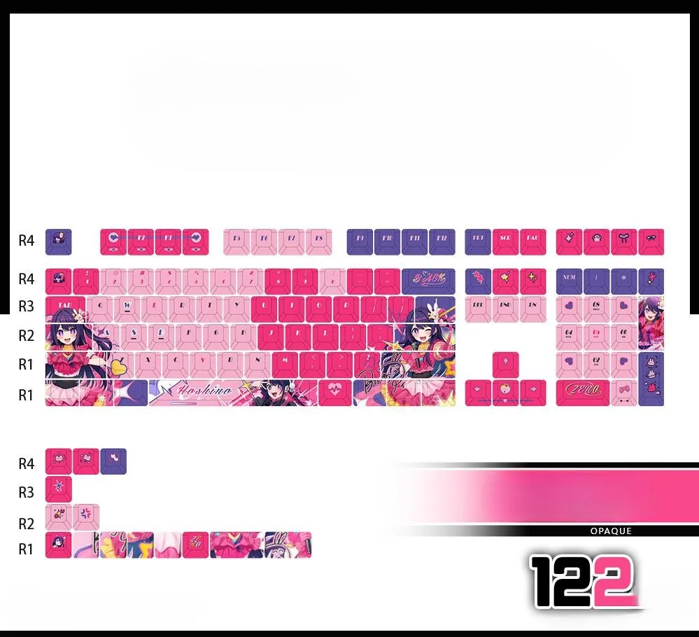 oshinoko-aihoshino-cherry-keycapset-mechanical-keyboard-opaque