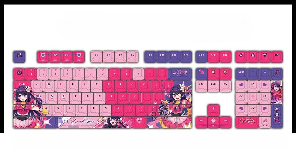 oshinoko-aihoshino-cherry-keycapset-mechanical-keyboard-upfront