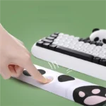 Joyful gallery of the chubby panda ergonomic silicone wrist rest, highlighting its adorable design and soft comfort from every whimsical angle.