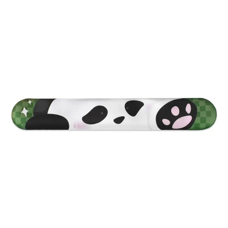 Adorable chubby panda wrist rest in soft white silicone, providing ergonomic comfort. This playful desk companion brightens your workspace.