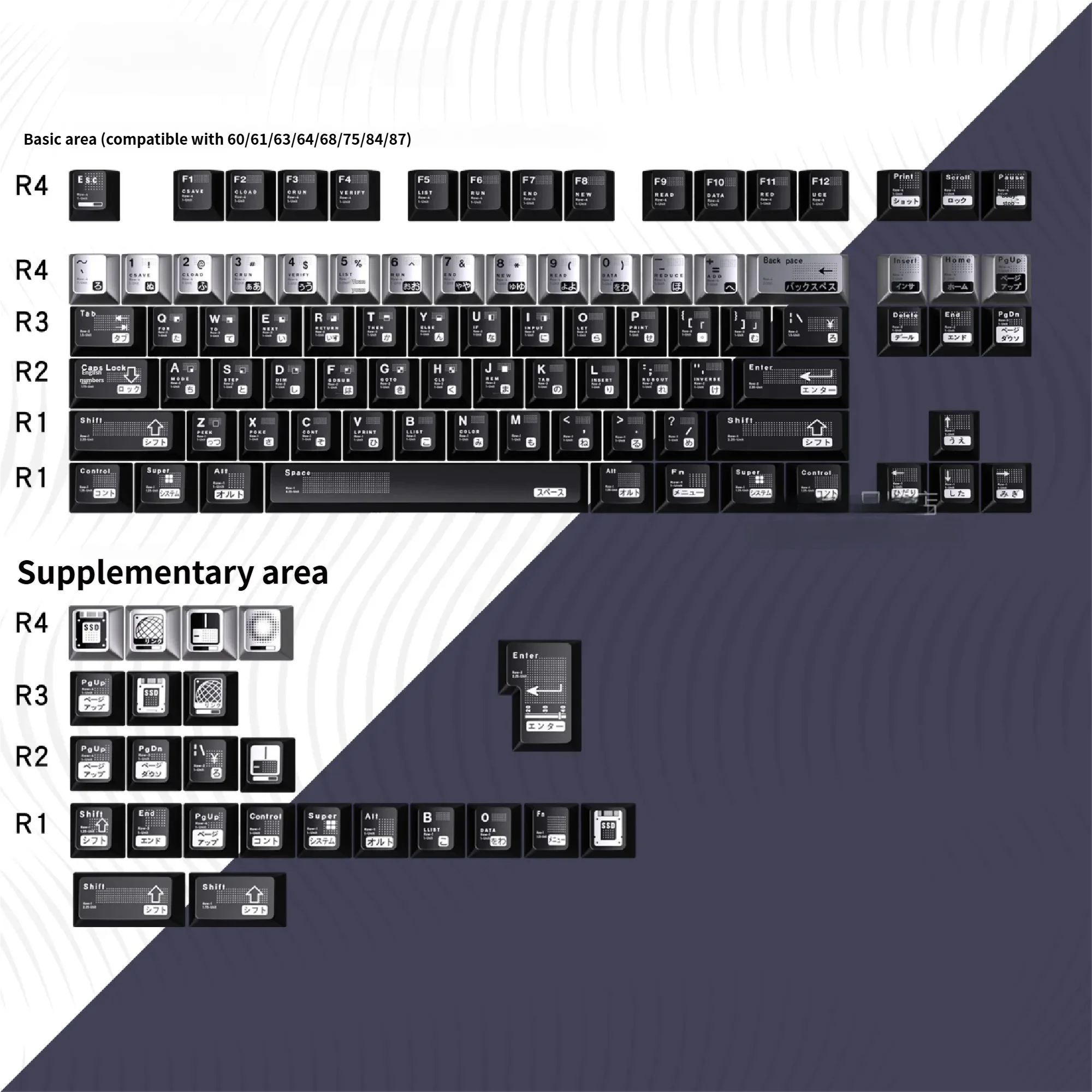 Sleek silver-black Parametric Keycap Set showcasing its algorithmic metallic electroplated design for custom mechanical keyboards.