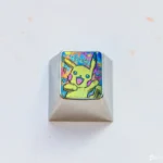 Iconic Pikachu Titanium Keycap: premium custom mechanical keyboard accessory with a playful metallic finish.