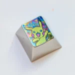 Iconic Pikachu Titanium Keycap showcases premium titanium alloy, metallic sheen, and playful artistic design. Perfect mechanical keyboard accessory.