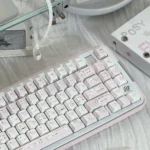Whimsical gallery of Powder Puff Cherry Keycap Set, revealing their unique design and premium five-sided dye-sublimation.