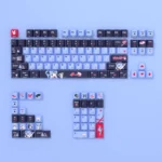 Whimsical Rabbit Hole Keycaps Set with enchanting side-printed PBT legends, subtly glowing, perfect for compact keyboards.