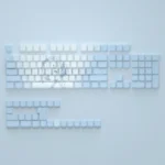 Exclusive Rem keycaps set for Re:Zero fans, showcasing vibrant anime art with luminous side-engraved backlit legends on an Cherry profile keycap set.