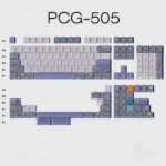 Retro Pale Purple PBT keycaps Set elegantly displayed, showcasing their unique soft vintage design. A serene and artistic custom keyboard.