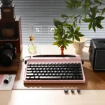 QL75 Tri-Mode mechanical keyboard in a stunning gallery, featuring its vintage retro design and elegant enamel-like keycaps.