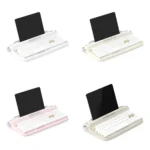 actto B307 Retro Typewriter Keyboard, warm sandy beige, with charming vintage design, round keycaps, and multi-device wireless connectivity.