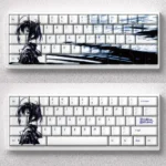 Exclusive Takanashi Rikka Anime Keycap Set main image, showcasing vibrant purple and yellow Cherry profile keycaps with iconic Chunibyo designs.