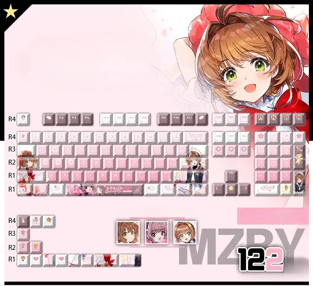 sakura-kinomoto-cherry-keycapset-mechanical-keyboard-cover