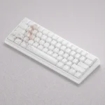 Gallery view of Shiina Mahiru themed backlit PBT keycaps set, showcasing their gentle anime aesthetic and subtle side-lit legends on an Cherry Profile.