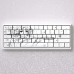 The Garden of Sinners: Shiki Ryogi Cherry Keycap Set gallery: showcasing the minimalist aesthetic and Cherry profile from multiple perspectives for custom keyboard builders.