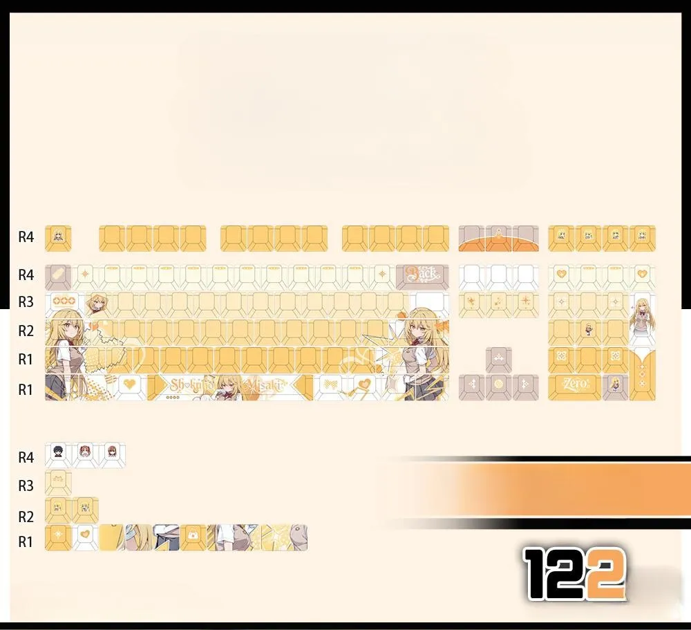 shokuhou-misaki-cherry-keycapset-mechanical-keyboard-front