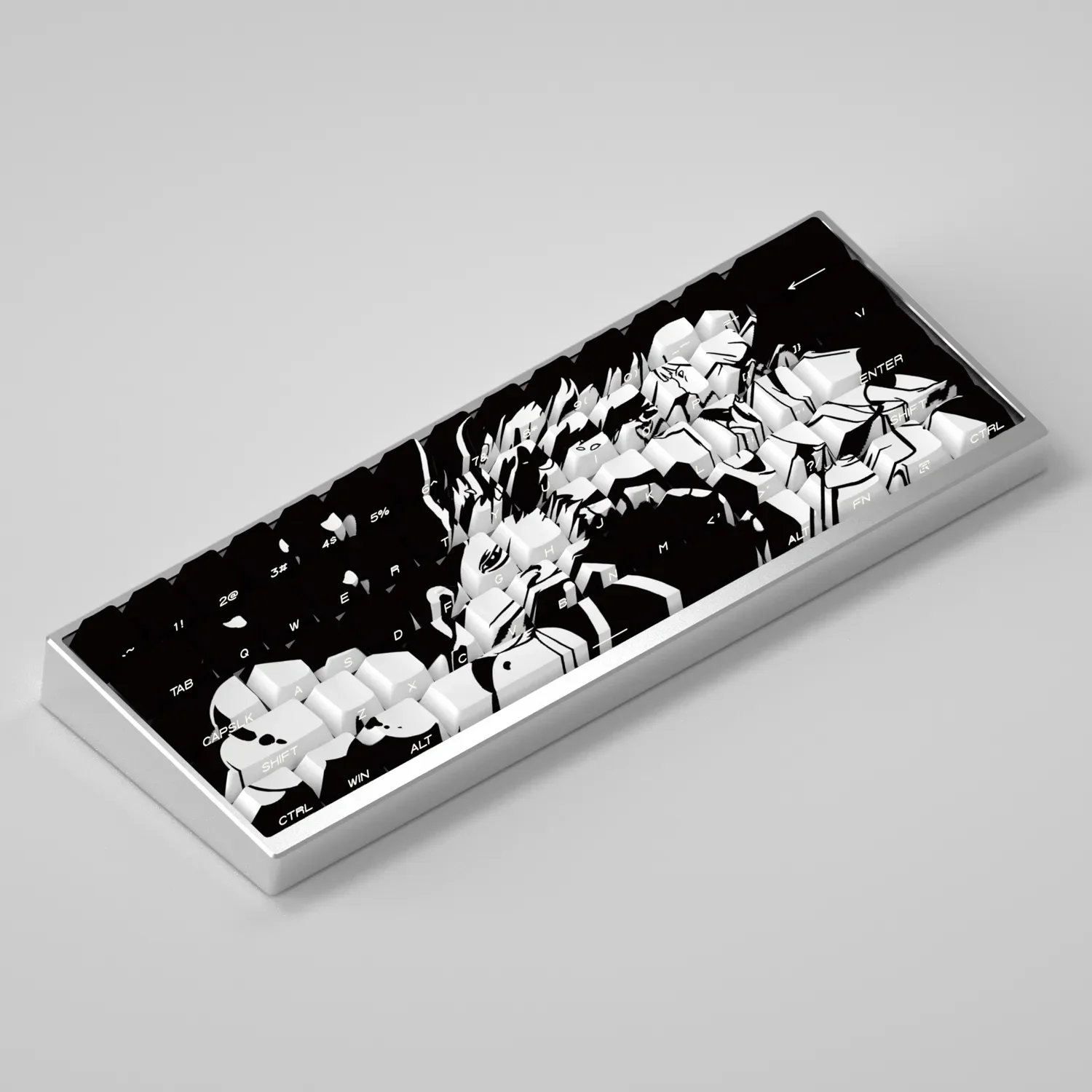 A collection of Spirited Away side-lit Cherry profile keycaps set showcasing iconic Ghibli characters from various angles, capturing a dreamy artistic touch.