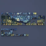 Starry Sky Keycaps Set featuring side-lit legends illuminating cosmic nebulae and twinkling constellations. Cherry profile for celestial keystrokes.