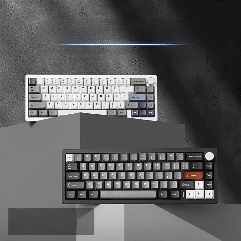 Sleek AL68 custom aluminum keyboard showcasing premium gasket mount design, reflective silver finish, and vibrant RGB backlighting.