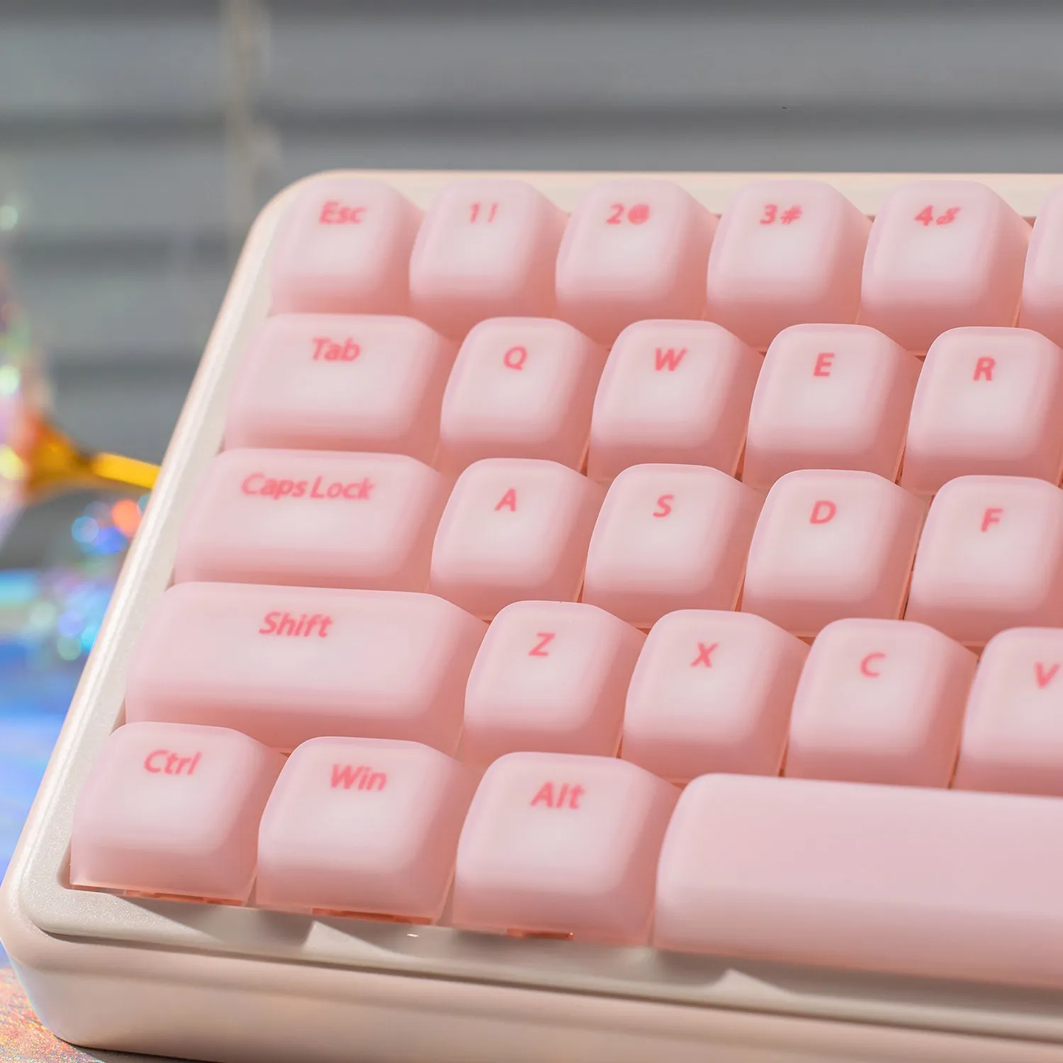 stylish-pink-cherry-keycapset-mechanical-keyboard-left