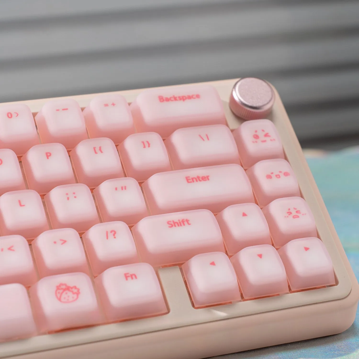 stylish-pink-cherry-keycapset-mechanical-keyboard-right