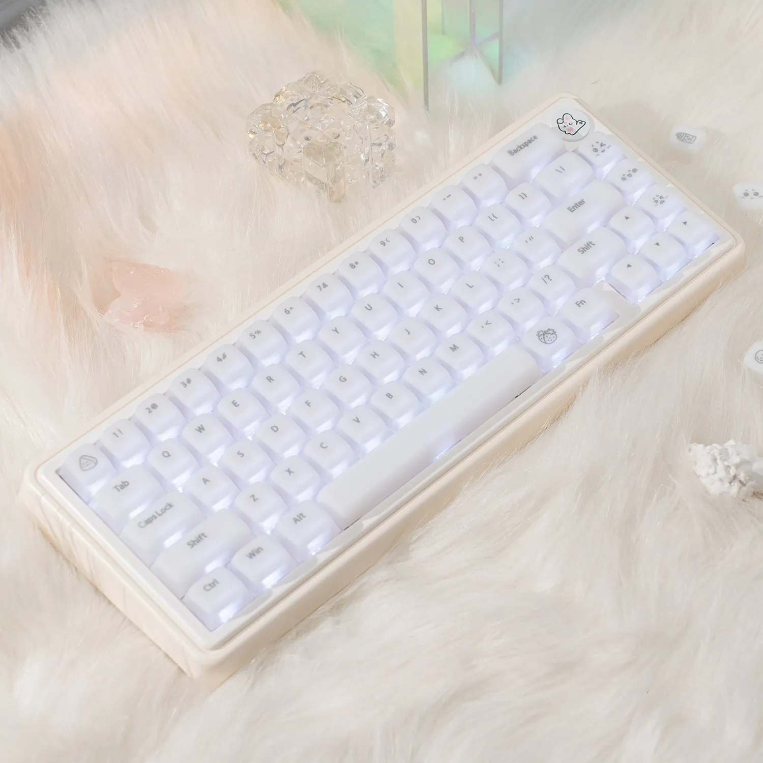 stylish-white-cherry-keycapset-mechanical-keyboard-upfront