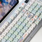 Vibrant Summer Festival keycap Set: PBT, vivid five-sided dye-sublimation, and charming anime designs for the 131-key set.