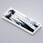 A product gallery showcasing the exclusive Takanashi Rikka anime theme keycaps set. See vibrant custom Cherry shine-through designs from various angles.