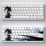 Vibrant Takanashi Rikka anime theme keycaps set, an exclusive shine-through custom set featuring her iconic colors and playful aesthetic.