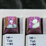 Premium titanium keycap displaying an enchanting anime design. Mystical ice crystal design for an anime-inspired desktop.