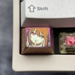 Vibrant Tokisaki Kurumi Keycap crafted from premium titanium, displaying the character with intricate ice crystal side details, a true collectible.