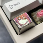 Tokisaki Kurumi Keycap gallery displaying the premium titanium artisan craftsmanship, vibrant finish, and intricate ice crystal side from various design.