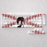 Exclusive Kurumi keycaps set display vibrant Tokisaki Kurumi anime art with dark elegance, featuring a striking gothic red and black aesthetic.