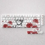 Dark and edgy Tokyo Ghoul Ken Kaneki PBT artisan keycap set, showcasing the iconic protagonists detailed portrait for premium keyboards.