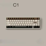 C1 Vintage Cassette Keycaps Set gallery. Warm coffee brown, premium PBT dye-sub, and retro audio design showcased artistically.