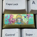 Violet Evergarden keycap art gallery, featuring the exquisite handcrafted titanium alloy design with vibrant anime motifs beautifully displayed.