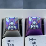 Virtual YouTuber: Ninomae Ina'Nis Keycaps handcrafted with a rich purple metallic luster, showcasing its sleek modern design and premium finish.