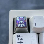 Vibrant Virtual YouTuber: Ninomae Ina'Nis Keycaps displaying its metallic luster, sleek modern design, and premium finish for a personalized keyboard.