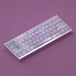 Water Lily Keycaps set in a gallery view, revealing side-lit Cherry profile, tranquil water lily art, and soft backlit legends.