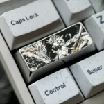 Precision-Engraved Titanium Keycap gallery, showing intricate designs, lustrous finish, and artisan quality from multiple angles.