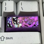 Exquisite Yae Miko Titanium Artisan Keycap, showcasing vibrant Genshin Impact anime aesthetics and intricate details crafted from lustrous metal.