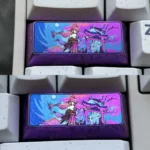 Exquisite Yae Miko Titanium Alloy 2.25U Enter Keycap, showcasing vibrant character art and intricate anime aesthetics on polished metal for Genshin Impact.