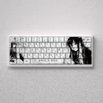Exclusive Yukino Yukinoshita Keycaps set, beautifully showcasing detailed monochrome art of Yukino Yukinoshita for elegant mechanical keyboard.