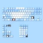 Premium Yukinoshita Yukino Keycaps Set with elegant PBT side-printed shine-through design, featuring crisp anime aesthetics and stunning RGB backlight.
