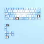 Yukinoshita Yukino Keycaps Set display stunning PBT side-printed shine-through legends, highlighting elegant anime aesthetics and premium RGB backlight